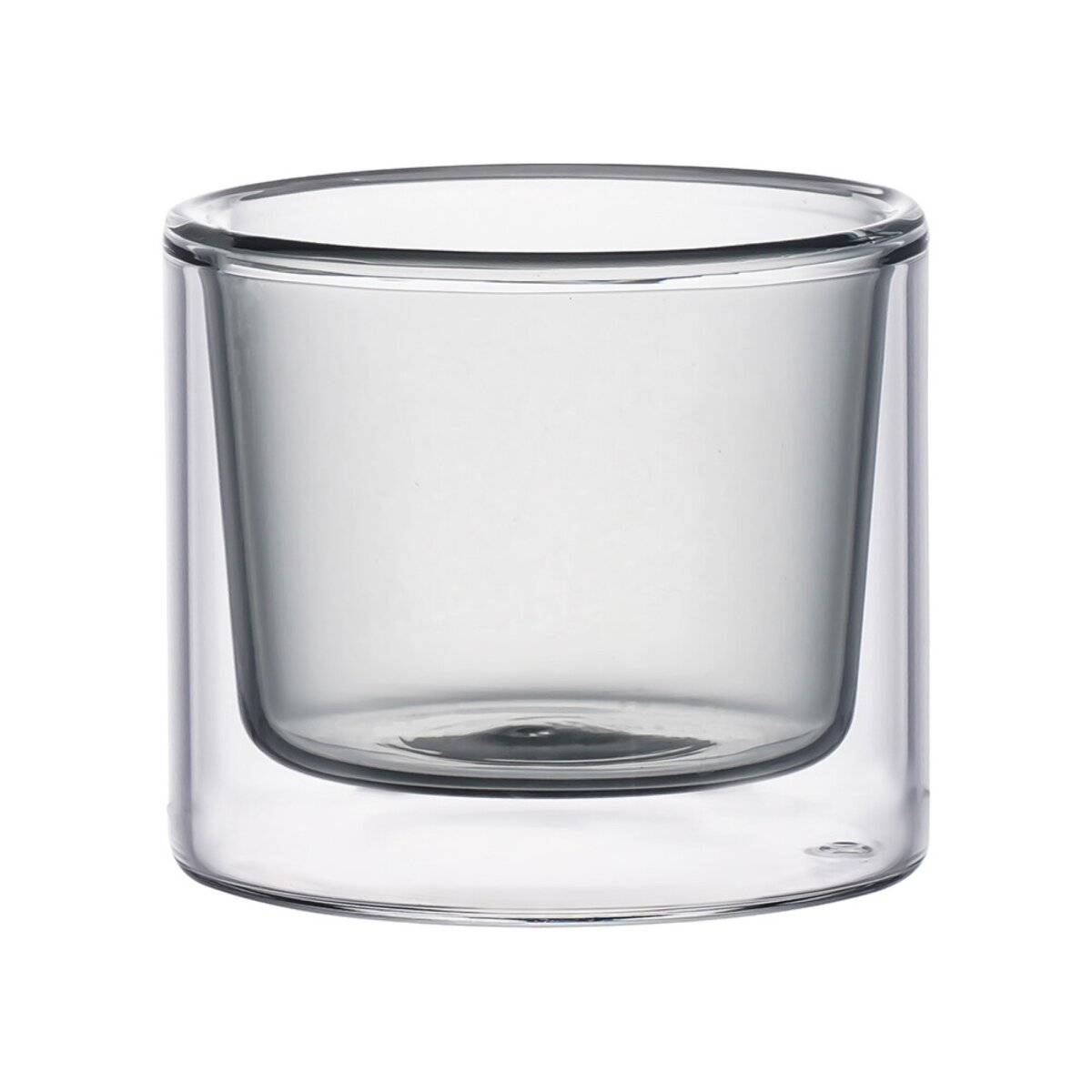 2-tlg. Glasschalen-Set Doppelwandige Dessertgläser 100ml Anthrazit