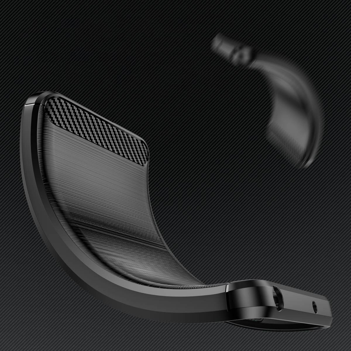 Carbon Case Hülle kompatibel mit SAMSUNG GALAXY S25 ULTRA flexible Silikon Carbon Hülle schwarz