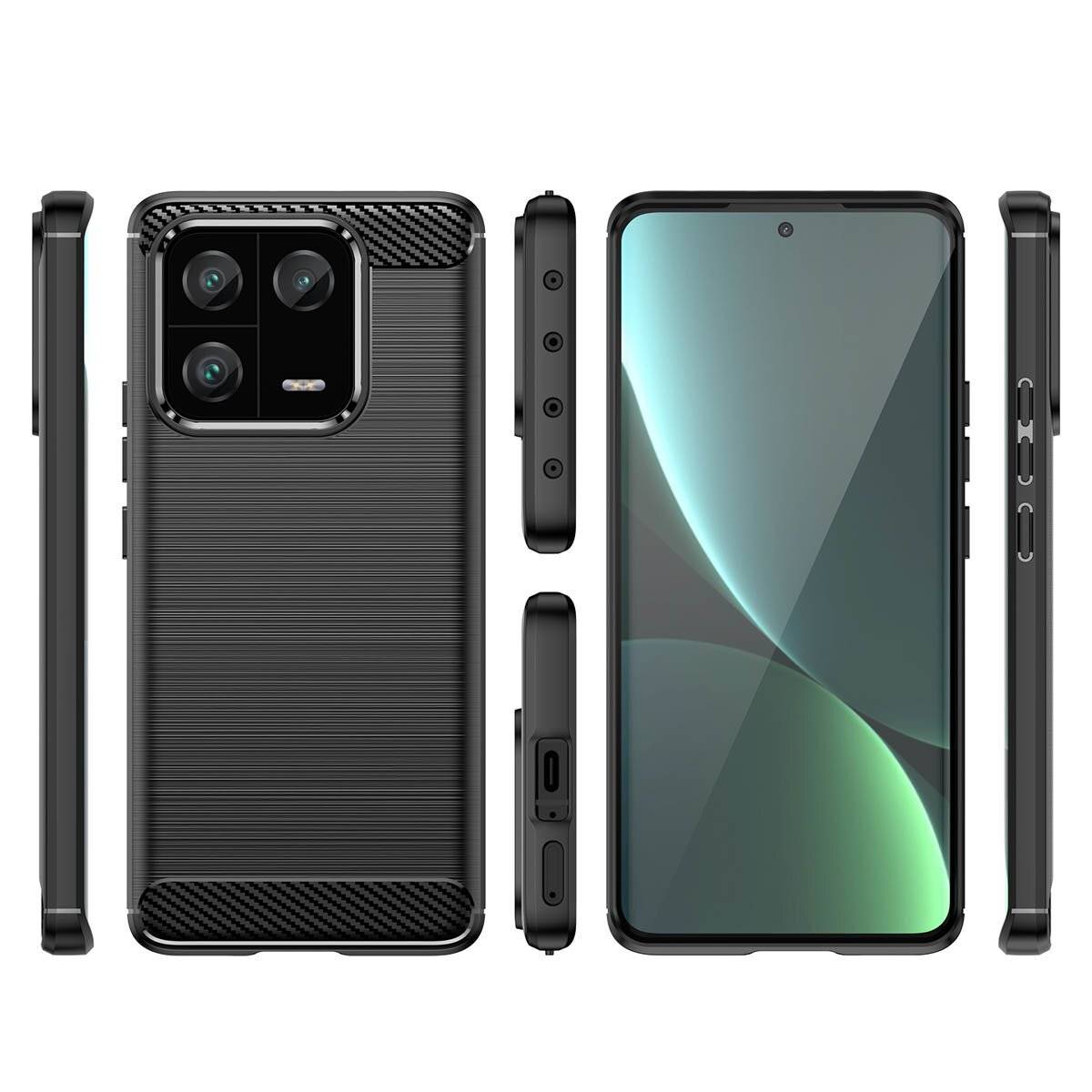 Carbon Case Hülle kompatibel mit SAMSUNG GALAXY S25 ULTRA flexible Silikon Carbon Hülle schwarz
