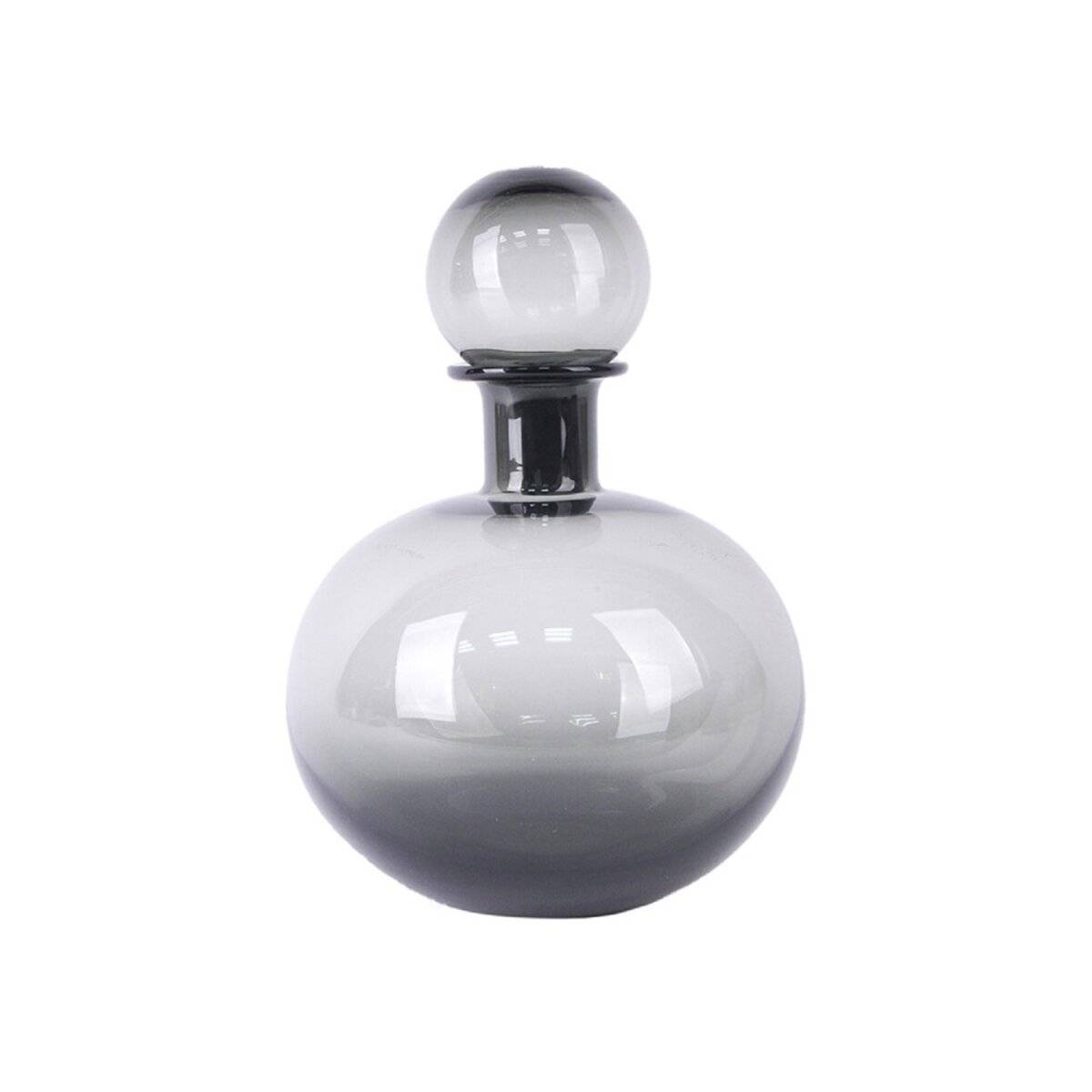 Schäfer Deko Glas Karaffe – Stilvolle Glasflasche für Getränke und als Tischdekoration 28 cm Anthrazit