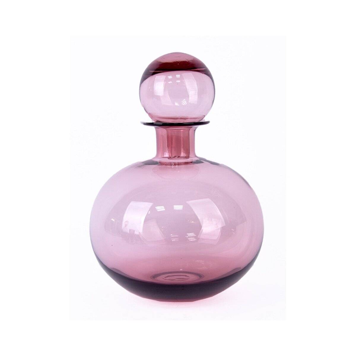 Schäfer Deko Glas Karaffe – Stilvolle Glasflasche für Getränke und als Tischdekoration 28 cm Beere