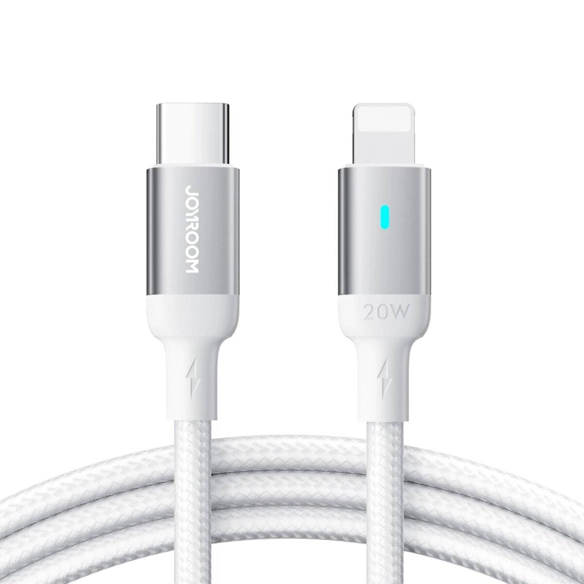 Joyroom USB kabel USB Type-C kompatibel mit iPhone 20W Schnellladekabel Weiß 1,2 Meter