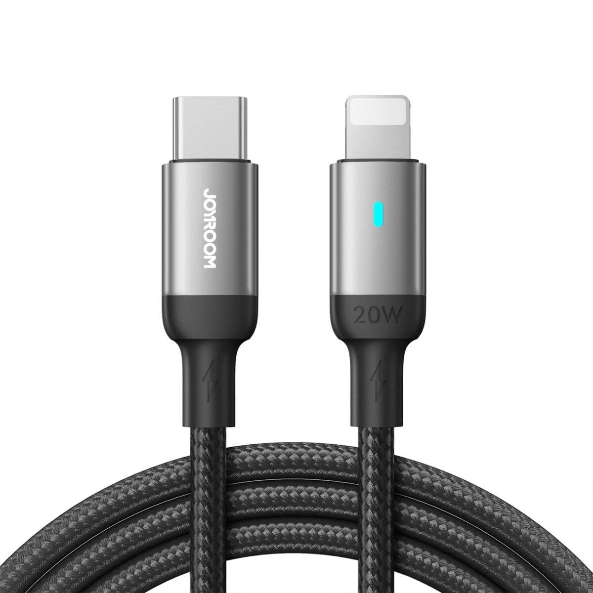 Joyroom USB kabel USB Type-C kompatibel mit iPhone 20W Schnellladekabel Schwarz 1,2 Meter