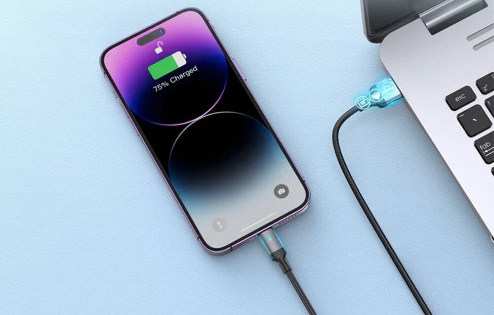 Joyroom USB-C auf Lightning Kabel, 20W PD, 1,2m, Nylongeflecht, Schwarz