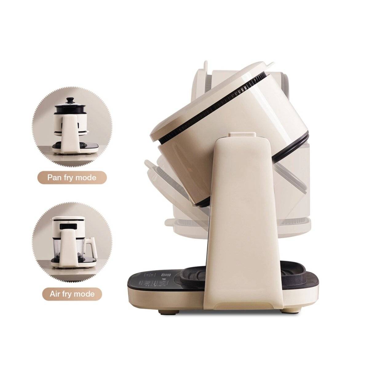 2-in-1 Multifunktionale Heißluftfritteuse AF3 1100W mit Bratpfanne und Brattopf