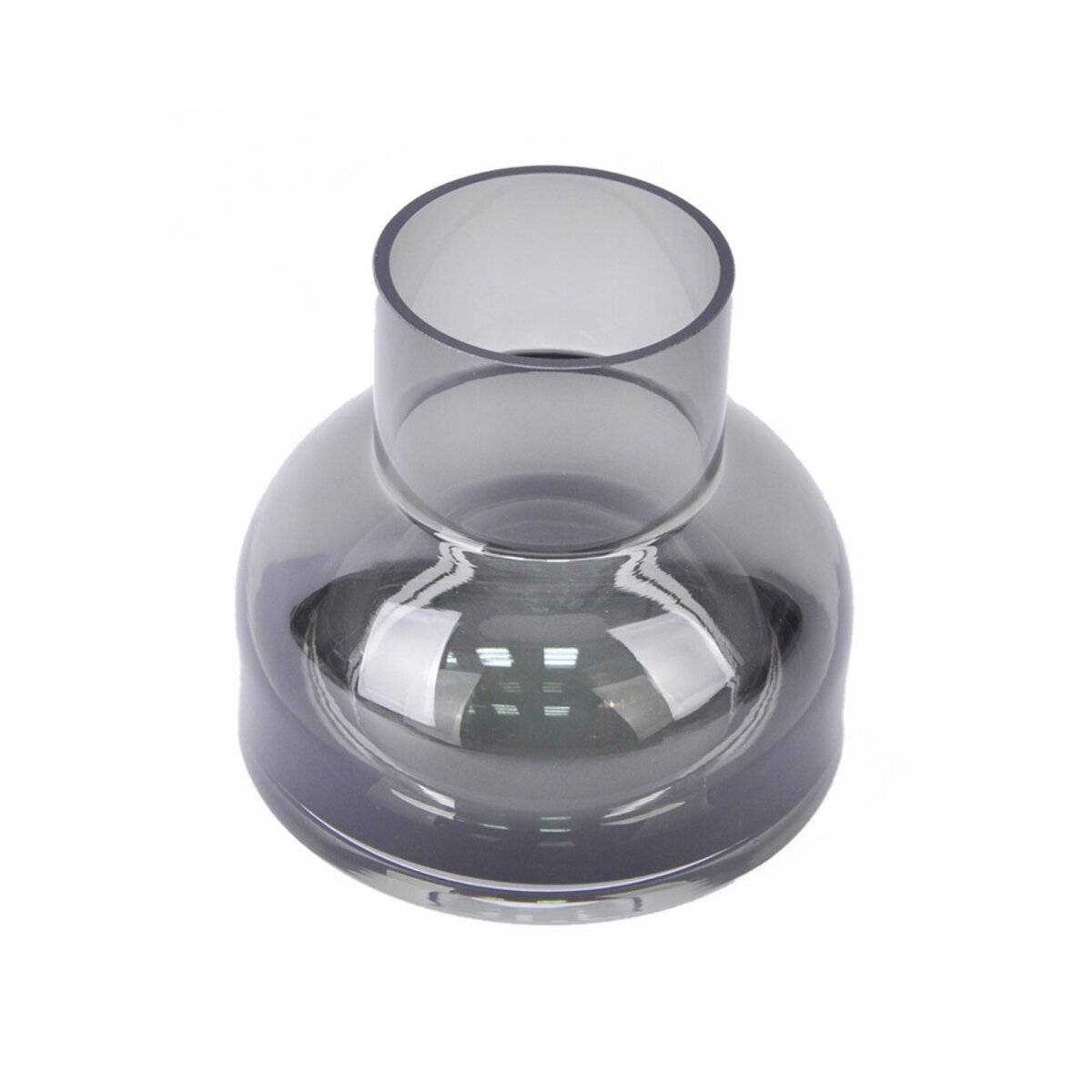 Vielseitige Dekovase für stilvolle Akzente - aus Glas in Anthrazit 18 cm