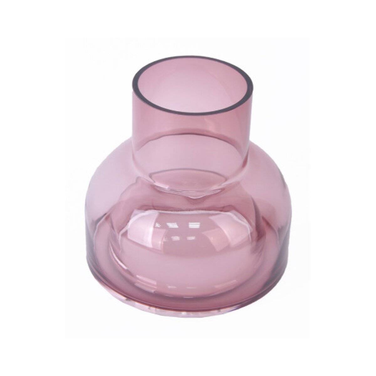 Vielseitige Dekovase mit modernem Charme - Glasschale 22cm in Beere