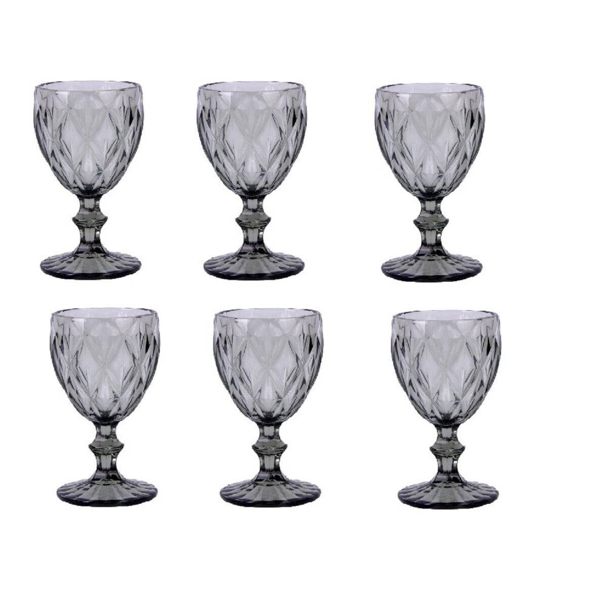 Schäfer Diamond Weingläser – Perfekte 6er Set Weißweingläser mit 250 ml Anthrazit