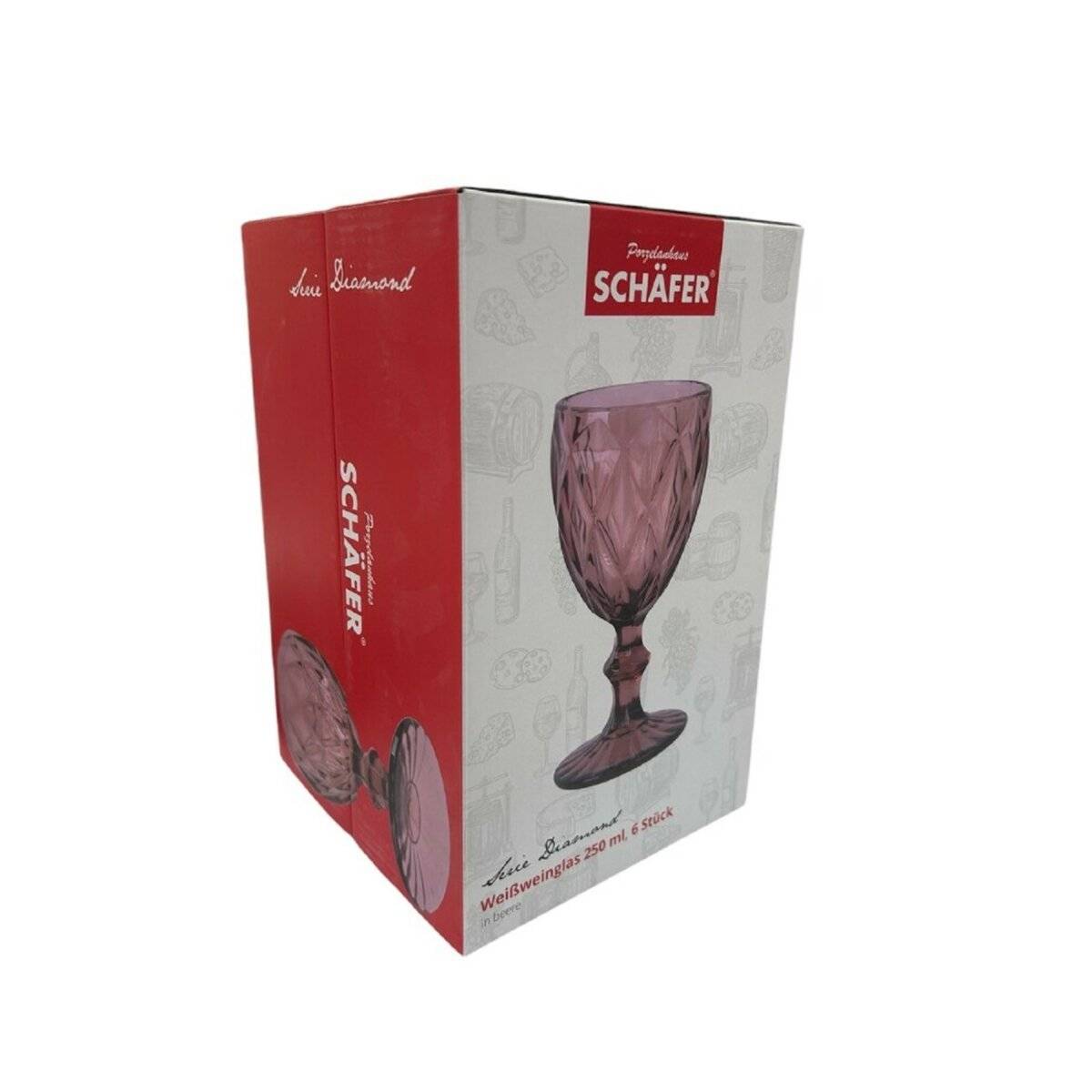 Schäfer Diamond Weingläser – Perfekte 6er Set Weißweingläser mit 250 ml Beere