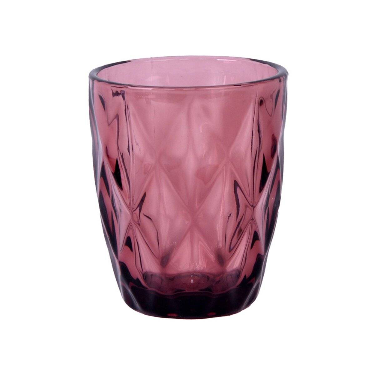 Schäfer 6er Wasserglas Set – Niedrige Diamond Gläser mit 260 ml für stilvollen Trinkgenuss Beere