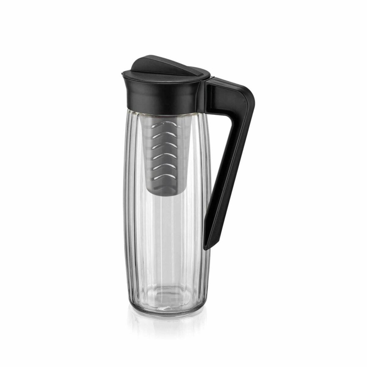 Karaffe aus Riffelglas mit Kunststoffeinsatz 1,6 L - für erfrischende Getränke