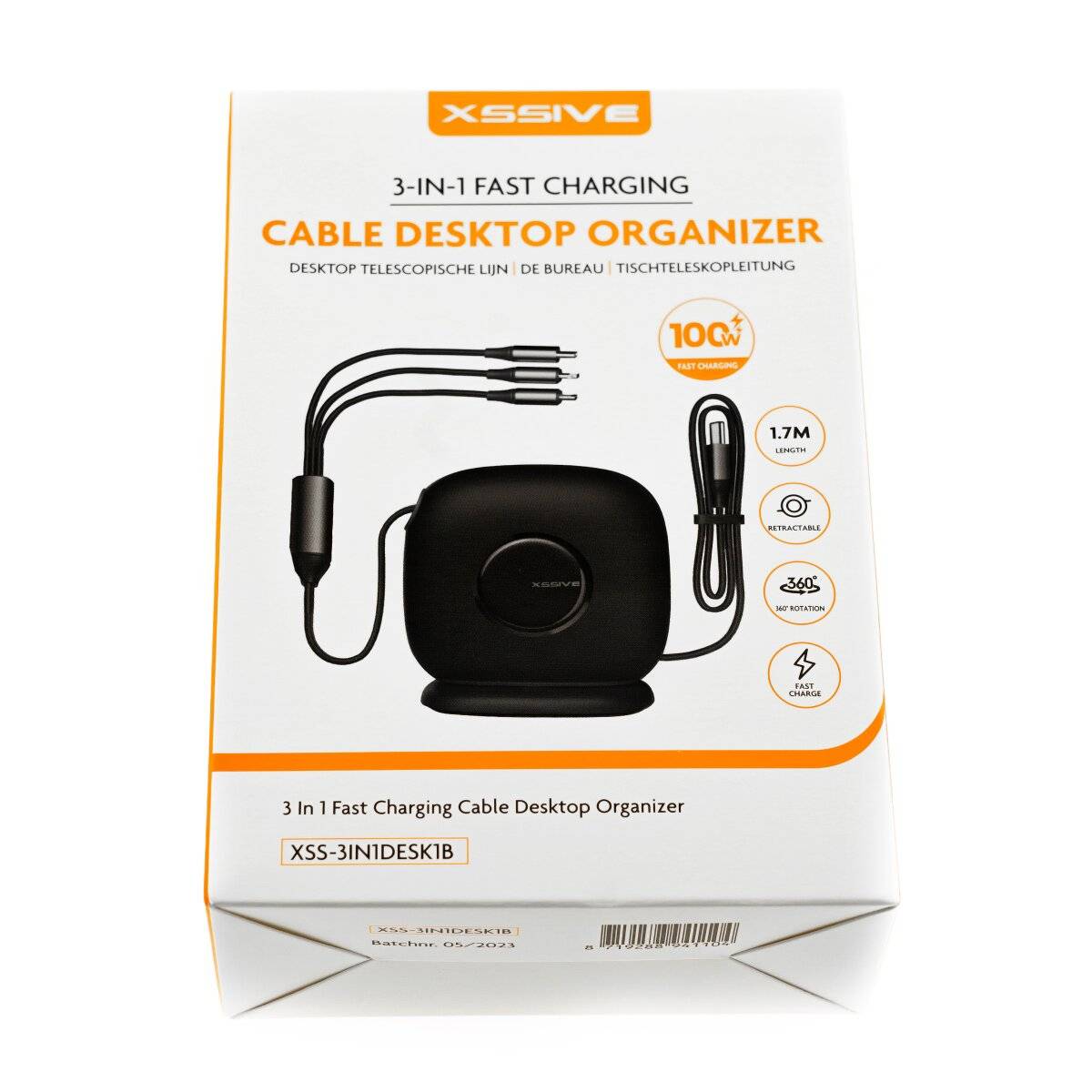 100 W 3-in-1-Schnellladekabel Destop Organizer 1,7 m