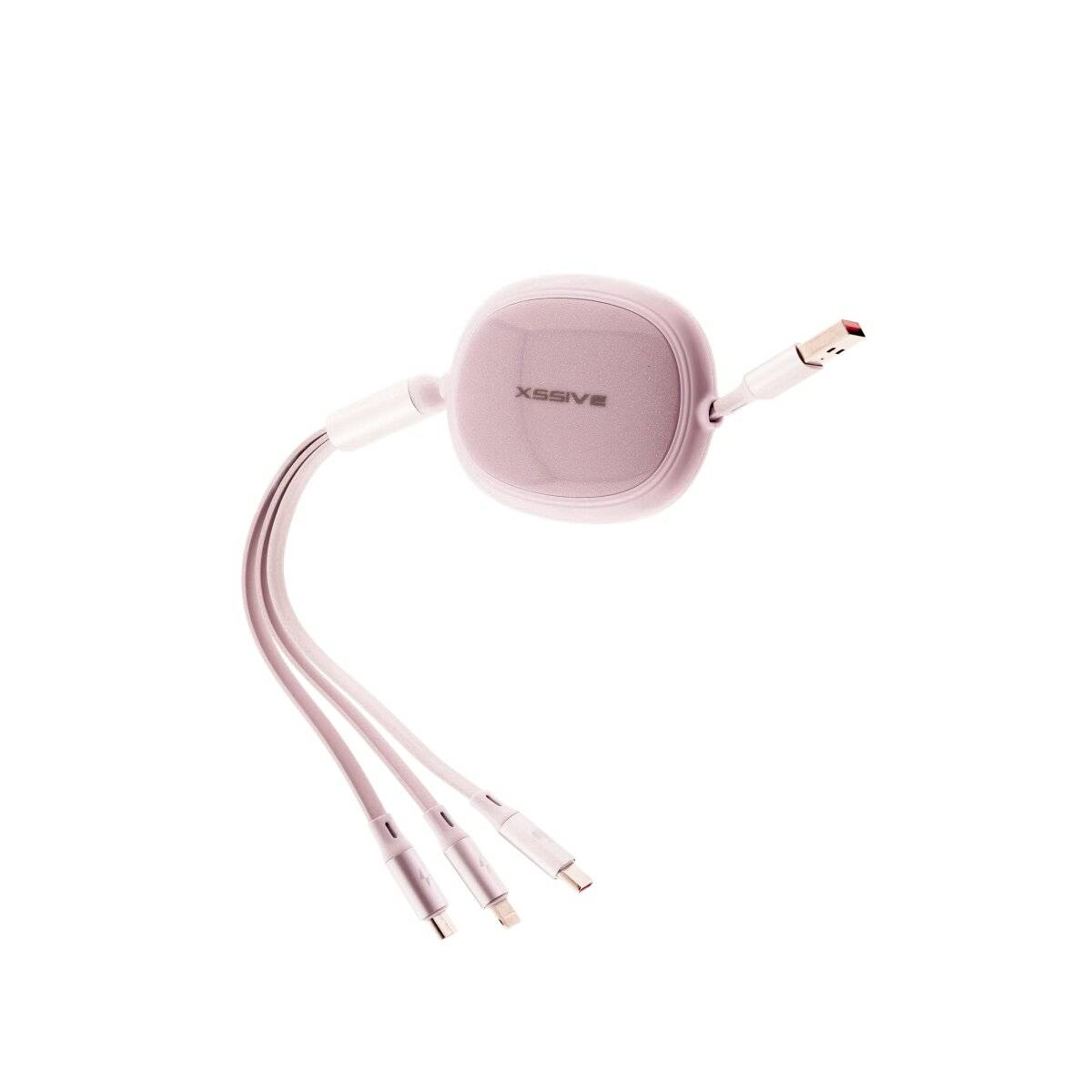 66 W 3-in-1-Schnellladegerät mit ausziehbarem Kabel vollem Anschluss