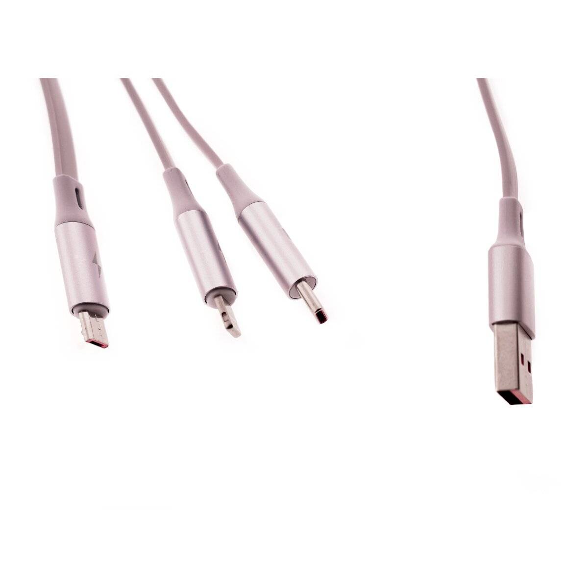 66 W 3-in-1-Schnellladegerät mit ausziehbarem Kabel vollem Anschluss