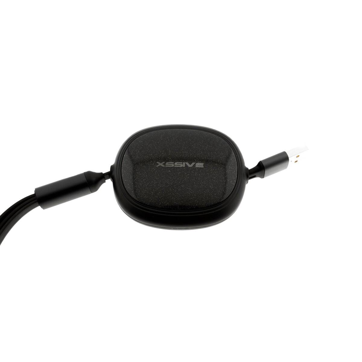 66 W 3-in-1-Schnellladegerät mit ausziehbarem Kabel vollem Anschluss