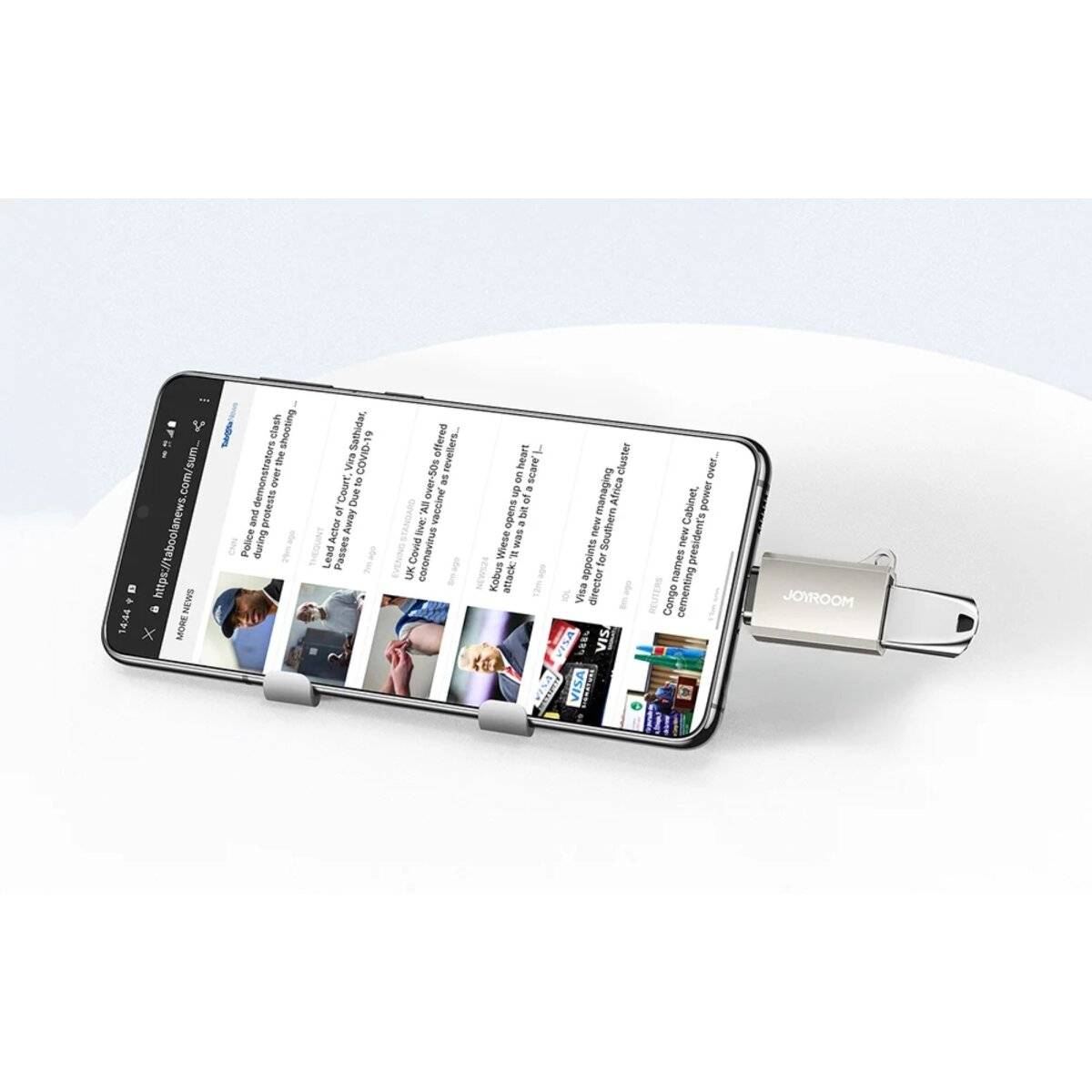 OTG-Adapter USB-C (männlich) / USB-A (weiblich) bis zu 5 Gbit/s in Silber
