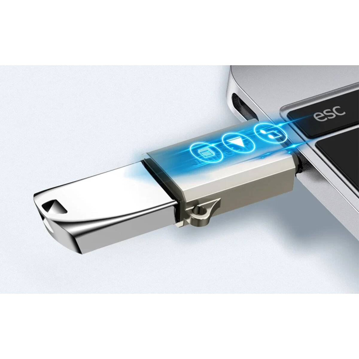 OTG-Adapter USB-C (männlich) / USB-A (weiblich) bis zu 5 Gbit/s in Silber