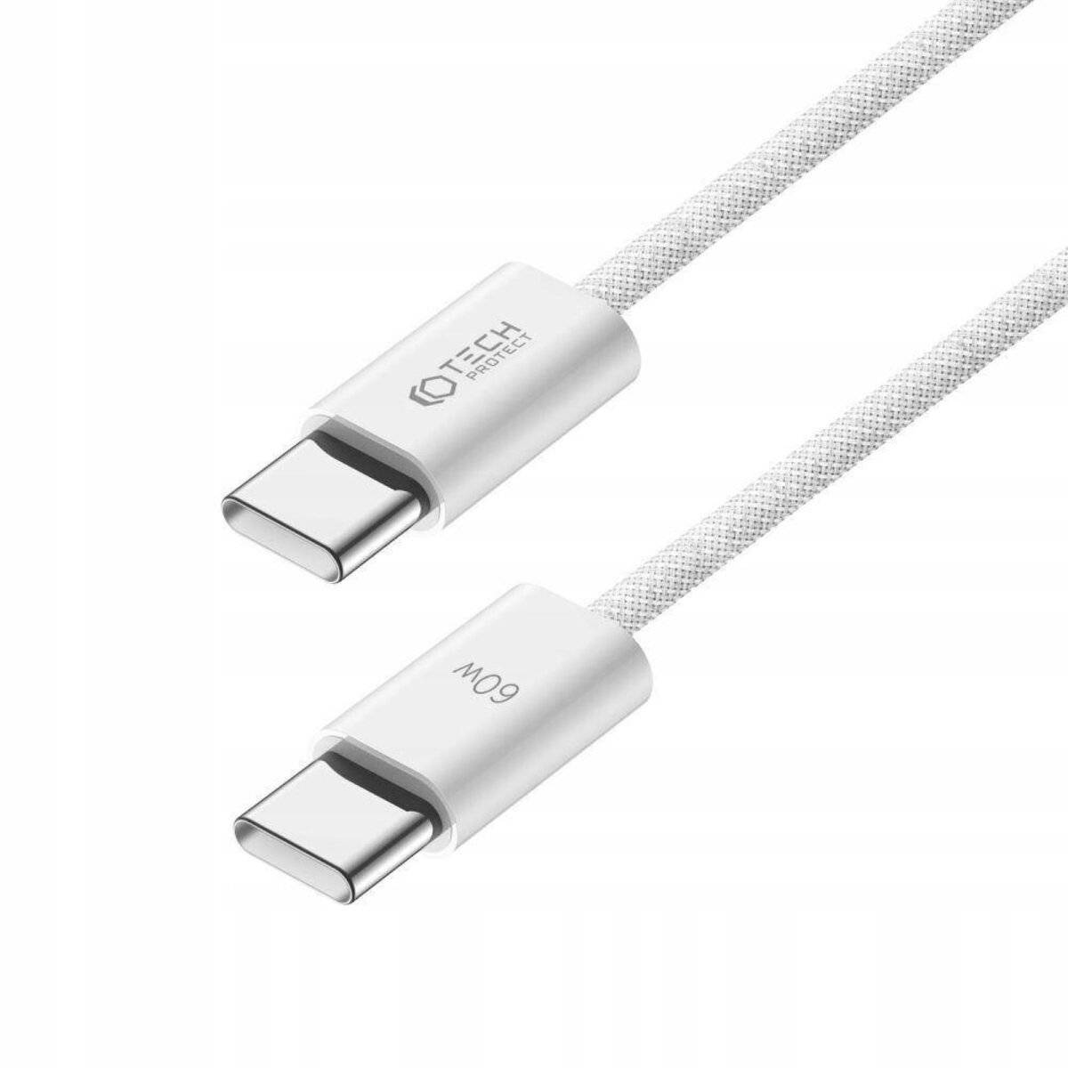 Ladekabel USB-C auf USB-C in Weiß 3A PD60W Schnellladekabel 1m