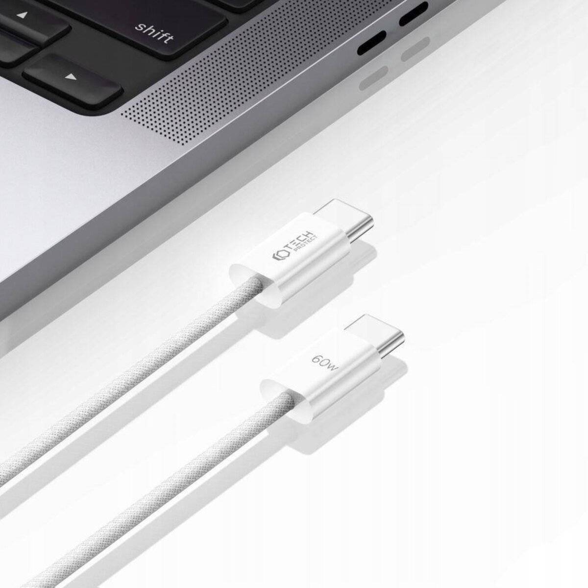 Ladekabel USB-C auf USB-C in Weiß 3A PD60W Schnellladekabel 1m
