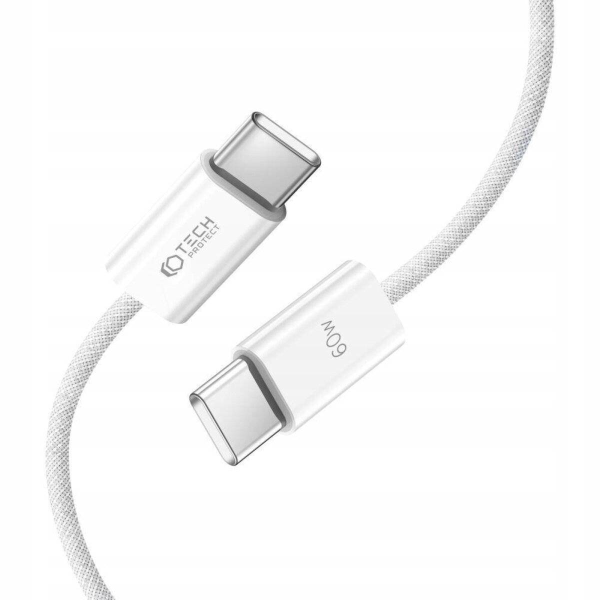 Ladekabel USB-C auf USB-C in Weiß 3A PD60W Schnellladekabel 1m