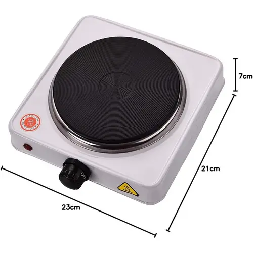 Elektrokocher, 1000W Gusseisen-Elektroplatte, einstellbarer Thermostat weiß Elektrokocher, 1000W Gusseisen-Elektroplatte, einstellbarer Thermostat weiß