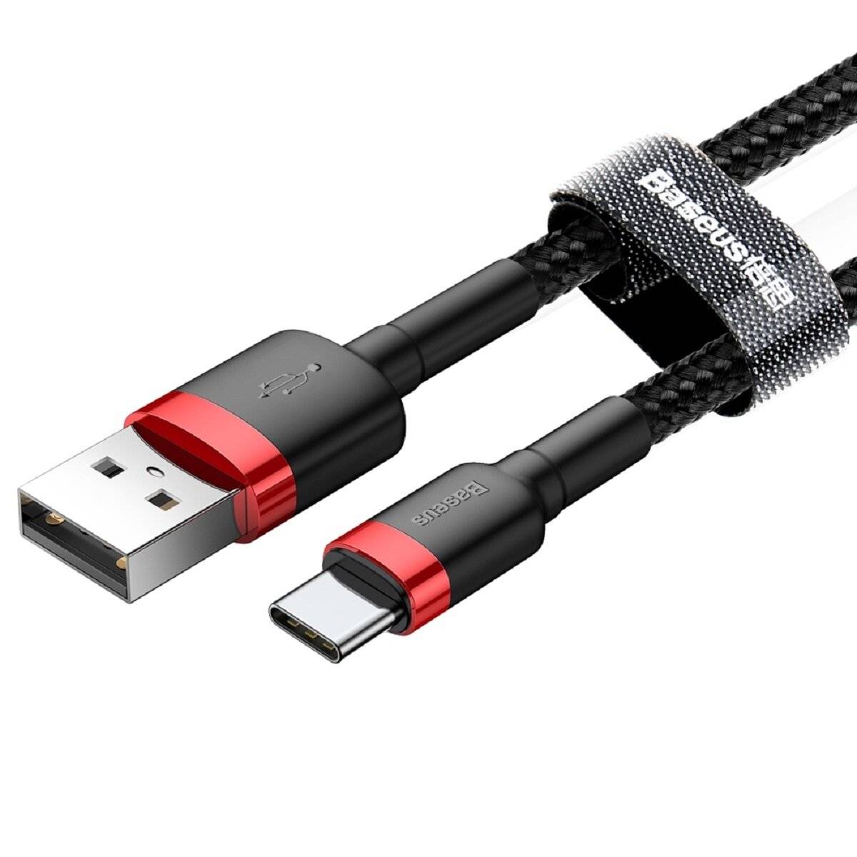 Baseus USB zu USB-C Kabel 3A – 0,5m Daten- und Ladekabel in Schwarz
