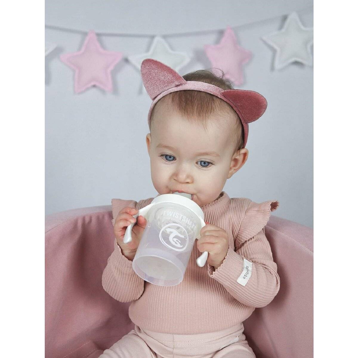 Twistshake Trinkbecher - Mini Becher für Babys ab 4 Monaten 230 ml Pink
