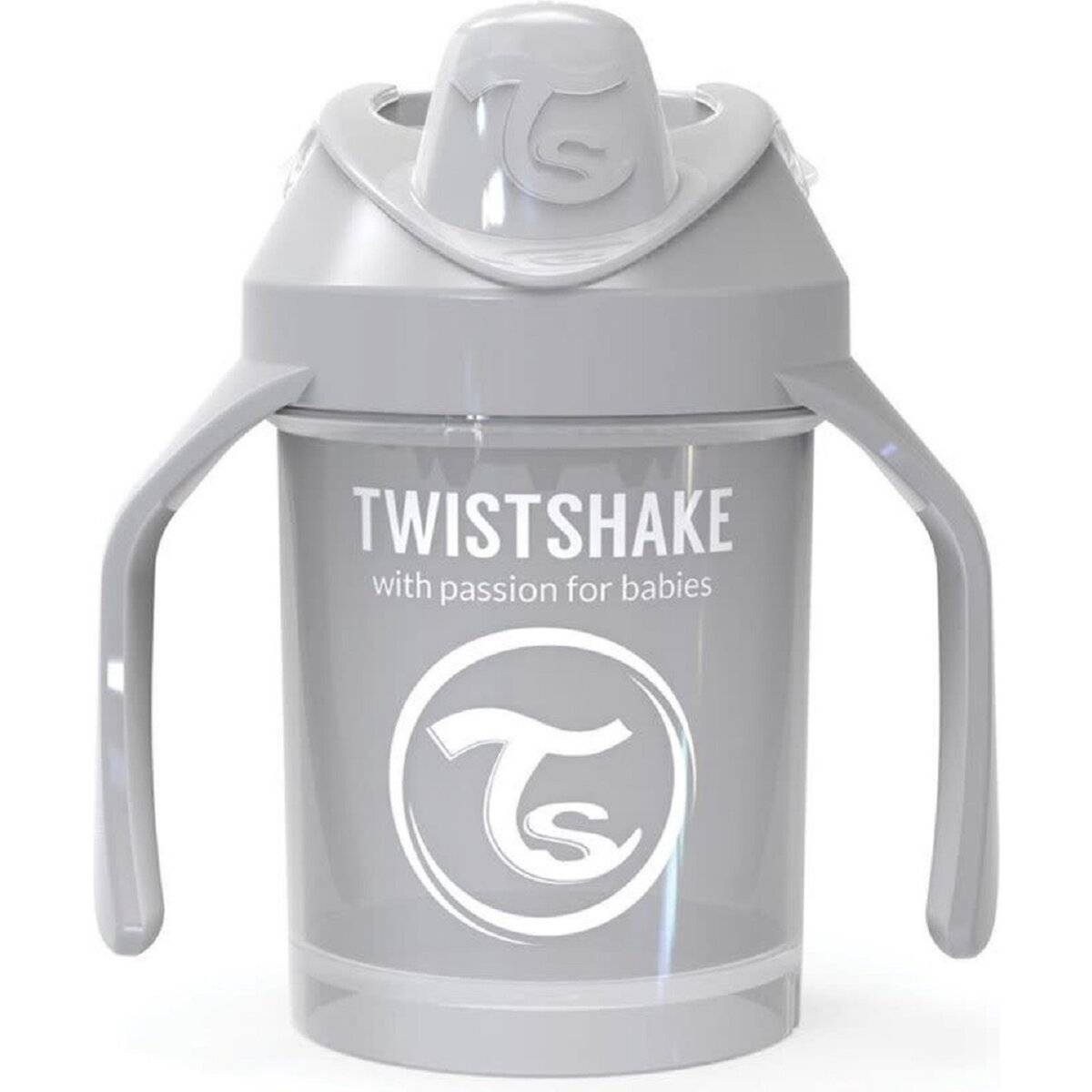 Twistshake Trinkbecher - Mini Becher für Babys ab 4 Monaten 230 ml Grau