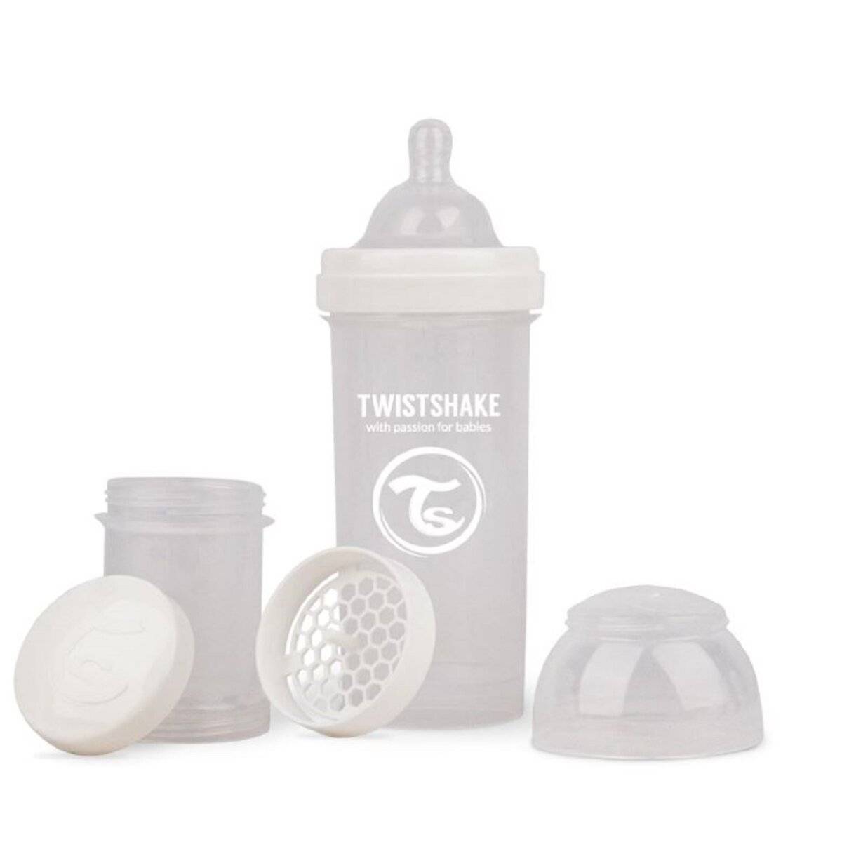 Twistshake - Anti Kolik Babyflasche 260 ml spülmaschinenfest Weiß