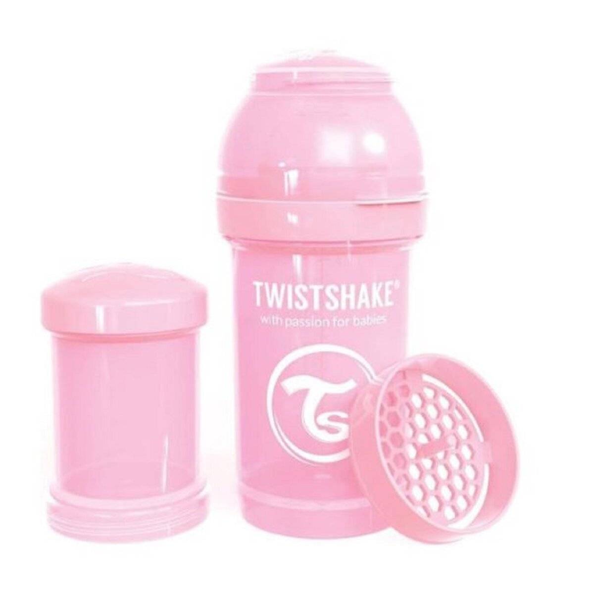 Twistshake Babyflasche 180 ml – Mit Anti-Kolik-System und Mischsieb Rosa