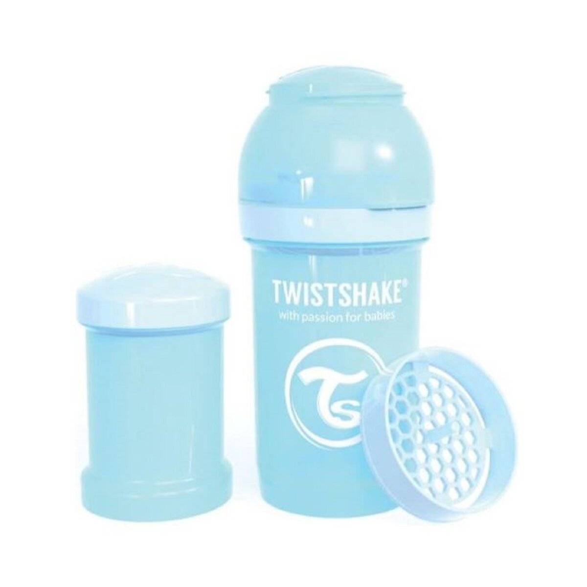 Twistshake Babyflasche 180 ml – Mit Anti-Kolik-System und Mischsieb Blau