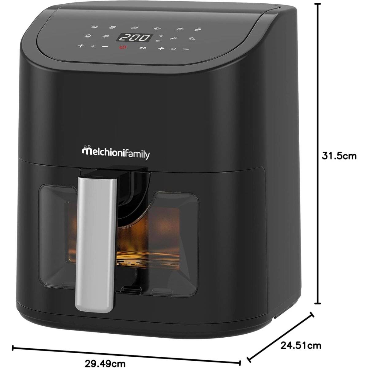 1600W Heißluftfritteuse 5,2 Liter ,mit Transparentem Fenster Air Fryer
