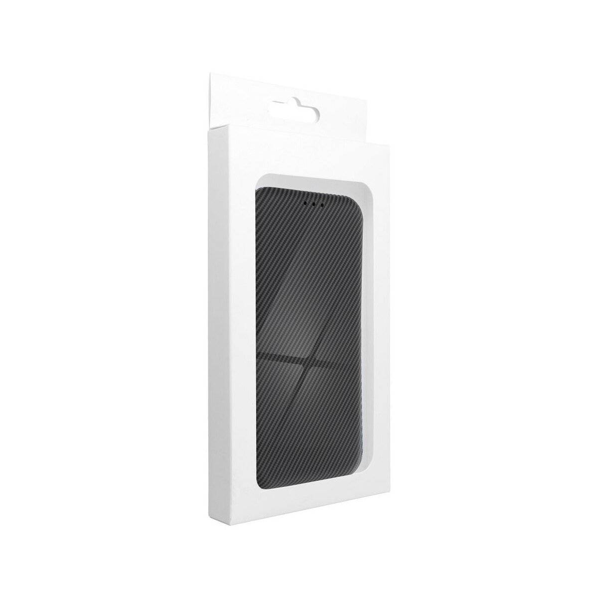 Side Magnet Carbon Buchtasche kompatibel mit Xiaomi Redmi 14c Grau