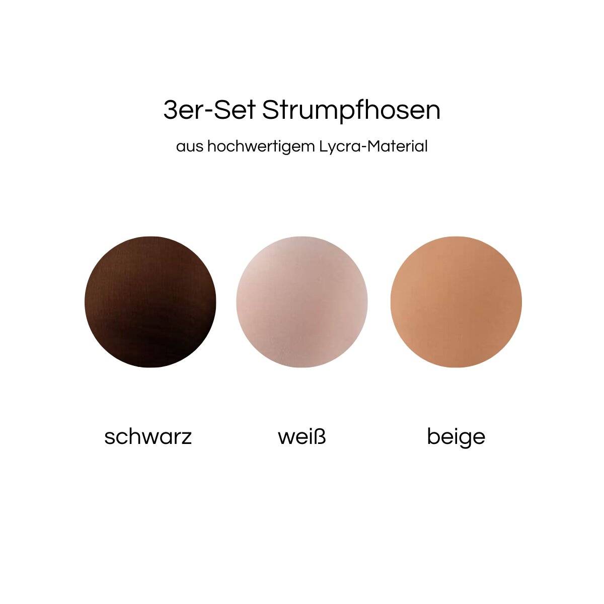 Elegante Strumpfhosen 20 DEN - 3er Pack in Schwarz / Weiß / Beige S