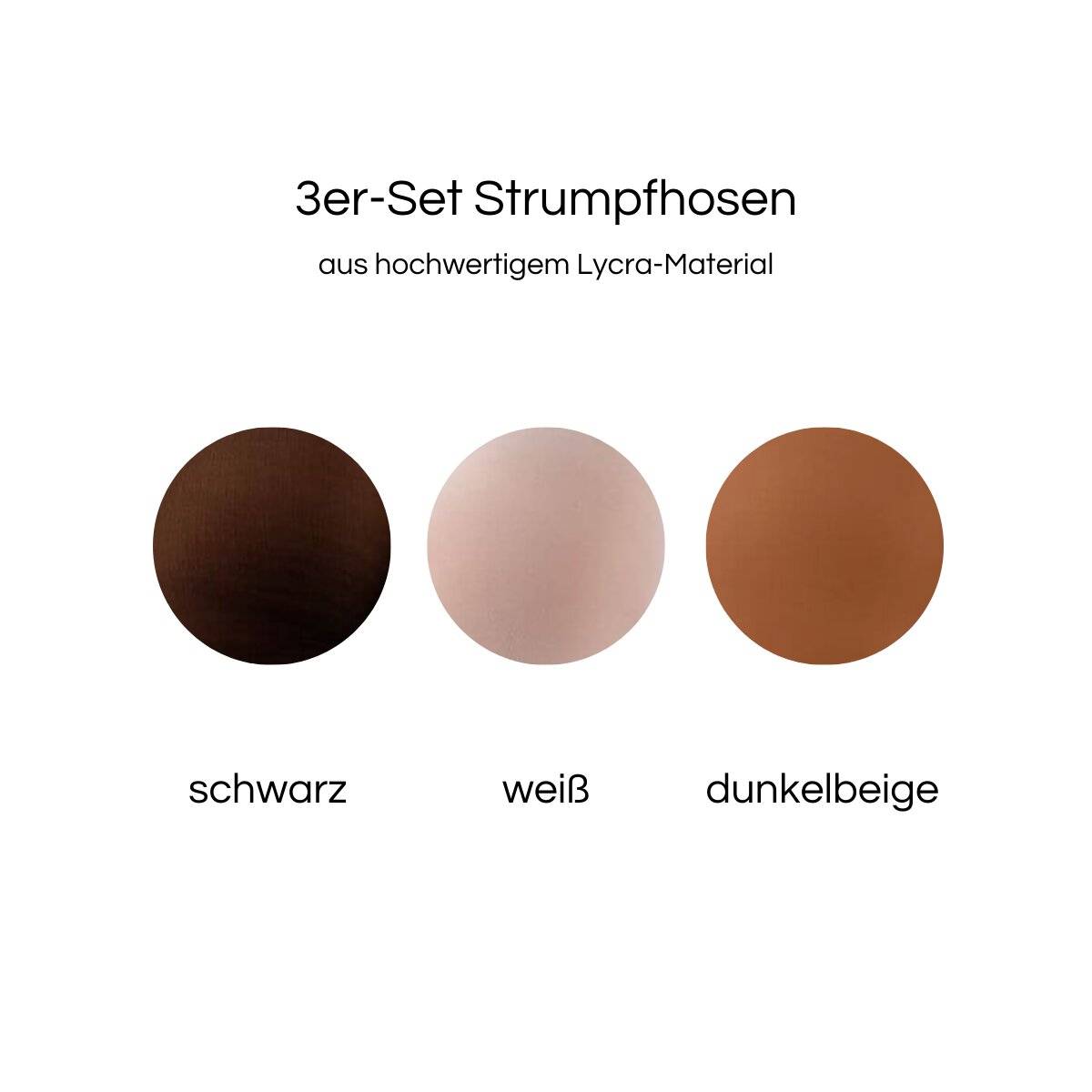 Elegante Strumpfhosen 20 DEN - 3er Pack in Schwarz / Weiß / Dunkelbeige S