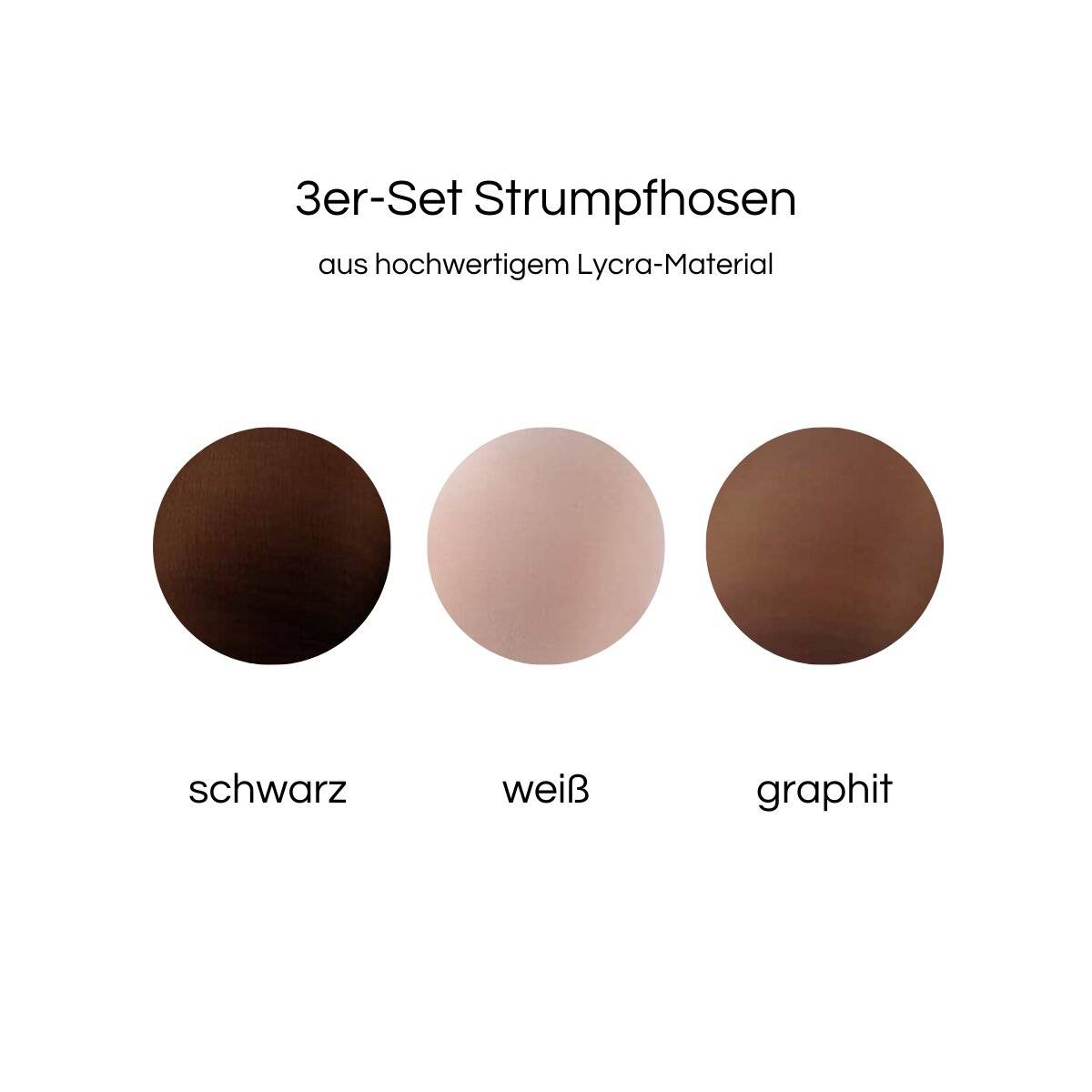 Elegante Strumpfhosen 20 DEN - 3er Pack in Schwarz / Weiß / Graphit S