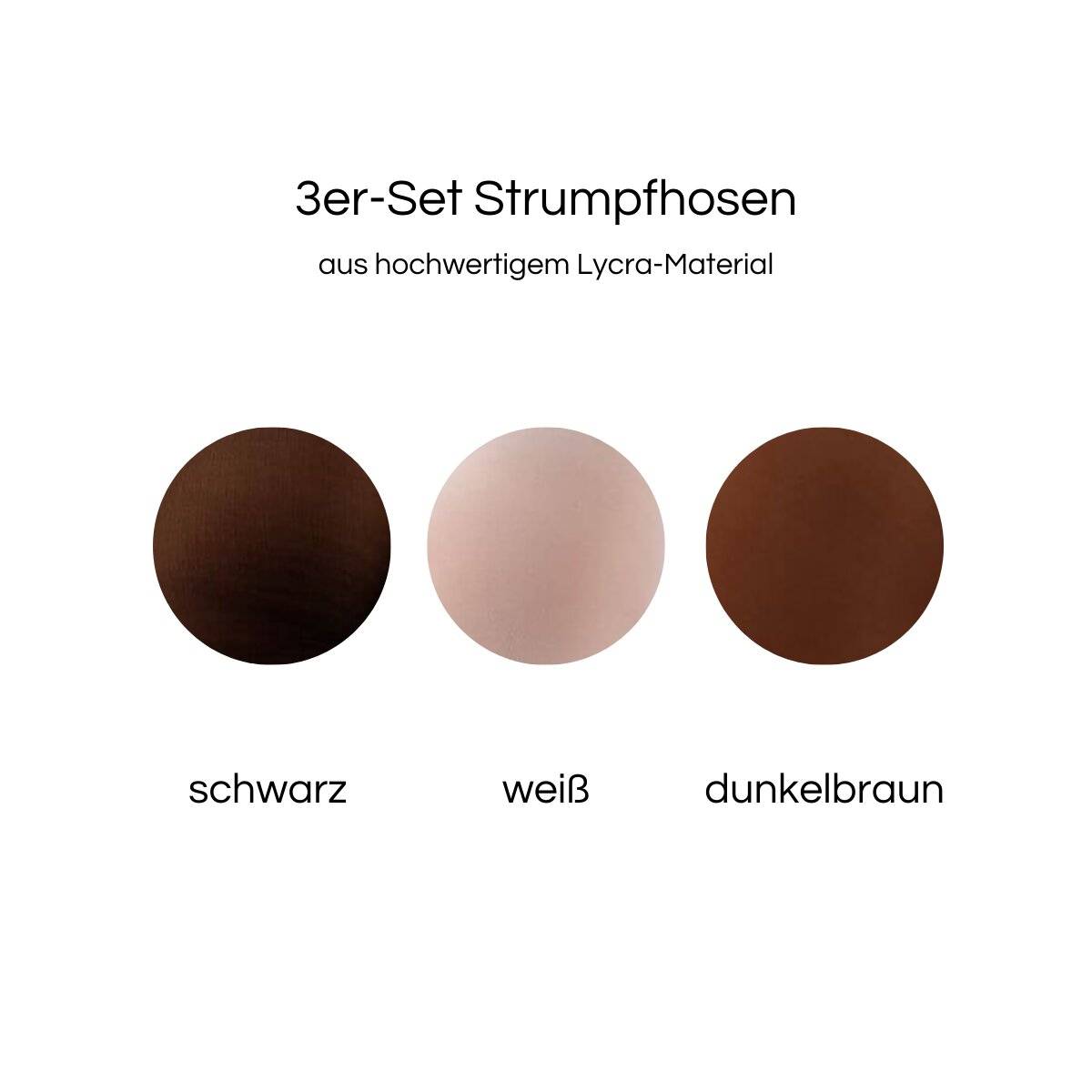 Elegante Strumpfhosen 20 DEN - 3er Pack in Schwarz / Weiß / Dunkelbraun S