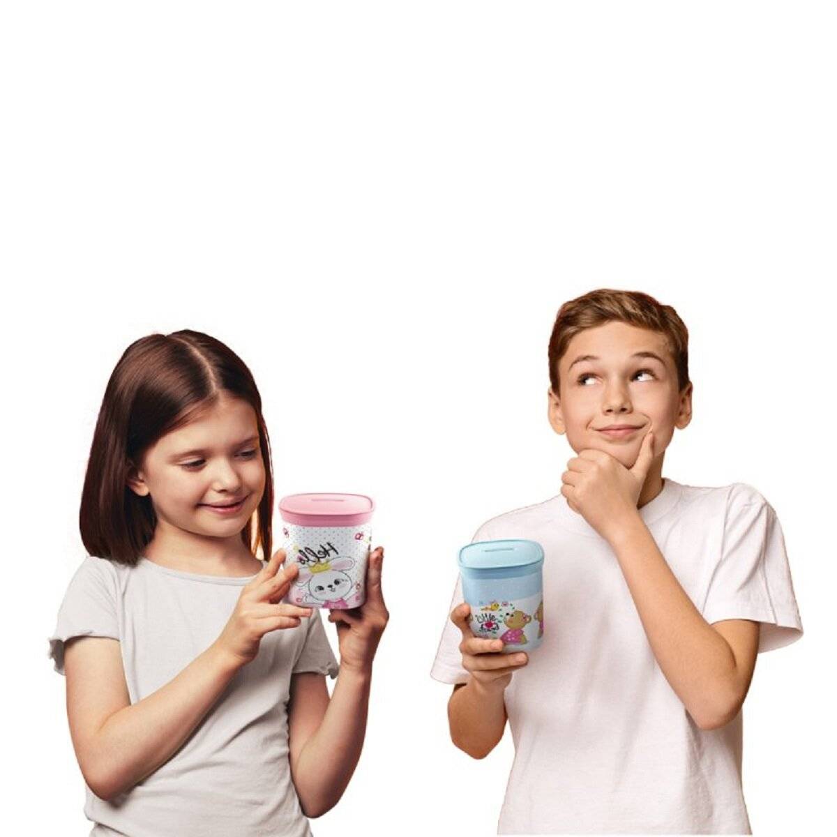 Robuste Spardose aus Kunststoff – Sicheres Sparen für Kinder und Erwachsene Grau