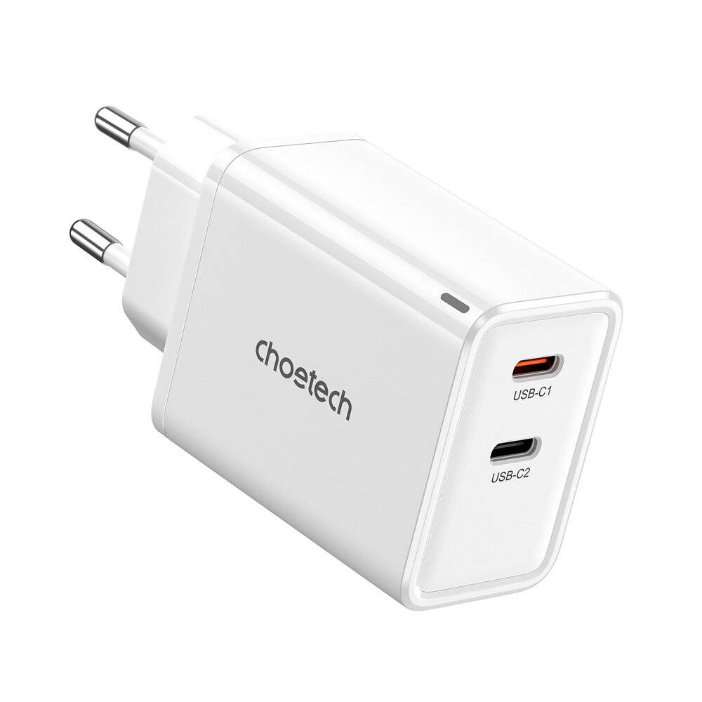 Choetech PD6013 GaN-Netzladegerät, 65W, 2x USB-C, Power Delivery, weiß