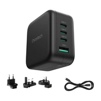 GaN-Netzladegerät mit US-, EU-, UK- und AU-Adapter 70W in Schwarz GaN-Netzladegerät mit US-, EU-, UK- und AU-Adapter 70W in Schwarz