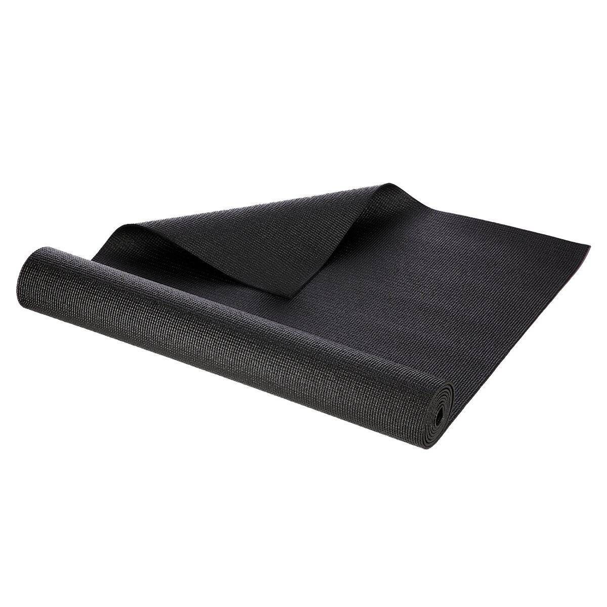 Übungsmatte Rutschfeste Yogamatte – 173,5 cm lang für komfortables Training Schwarz