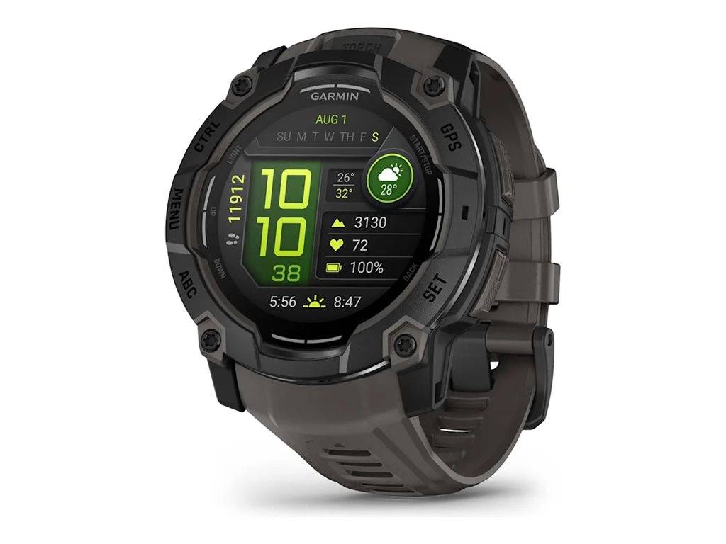 Garmin Instinct 3 AMOLED - 50 mm - schwarzes faserverstärktes Polymer - intelligente Uhr mit Band - Silikon - dunkelgrau