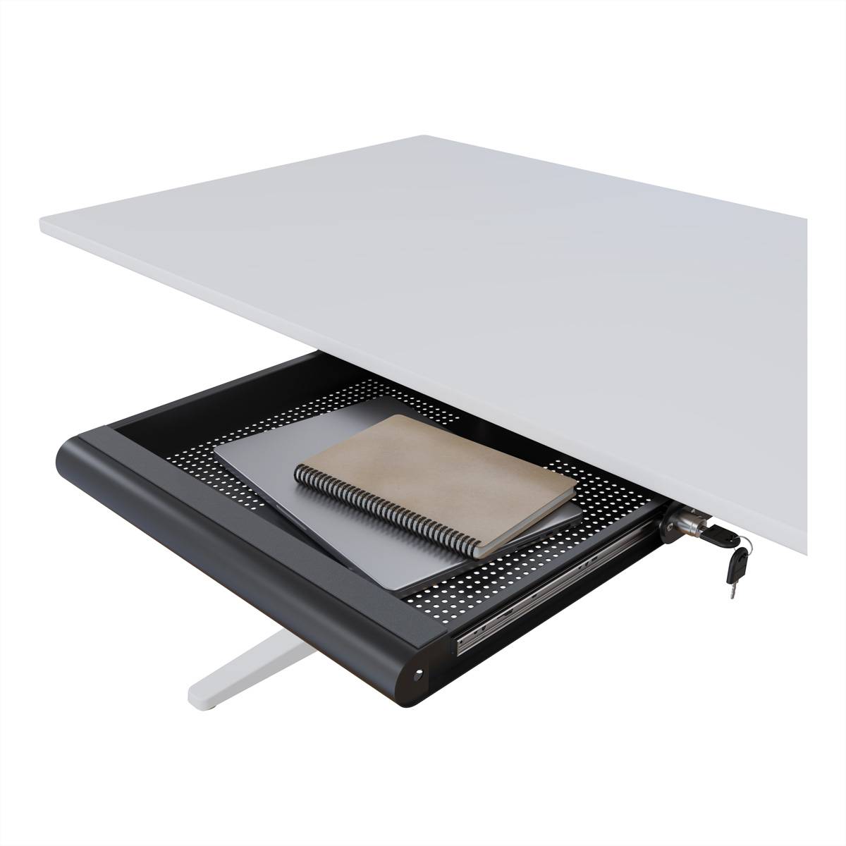 DATAFLEX Addit Laptop Sicherheits-Schublade, 623, für Laptops u.a. Geräte, schwarz