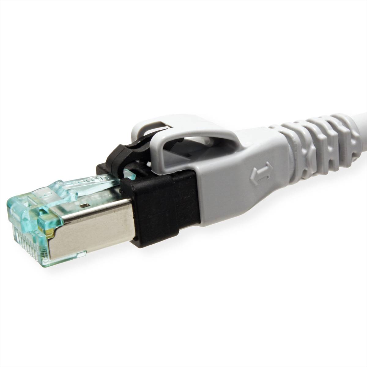 EasyLan DualBoot PushPull IP20 Patchkabel, Cat.6A (Class EA), S/FTP, grau, 1,5 m