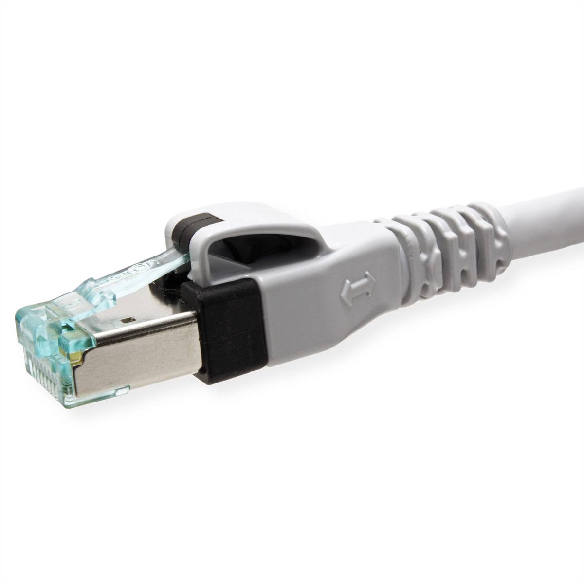 EasyLan DualBoot PushPull IP20 Patchkabel, Cat.6A (Class EA), S/FTP, grau, 1,5 m
