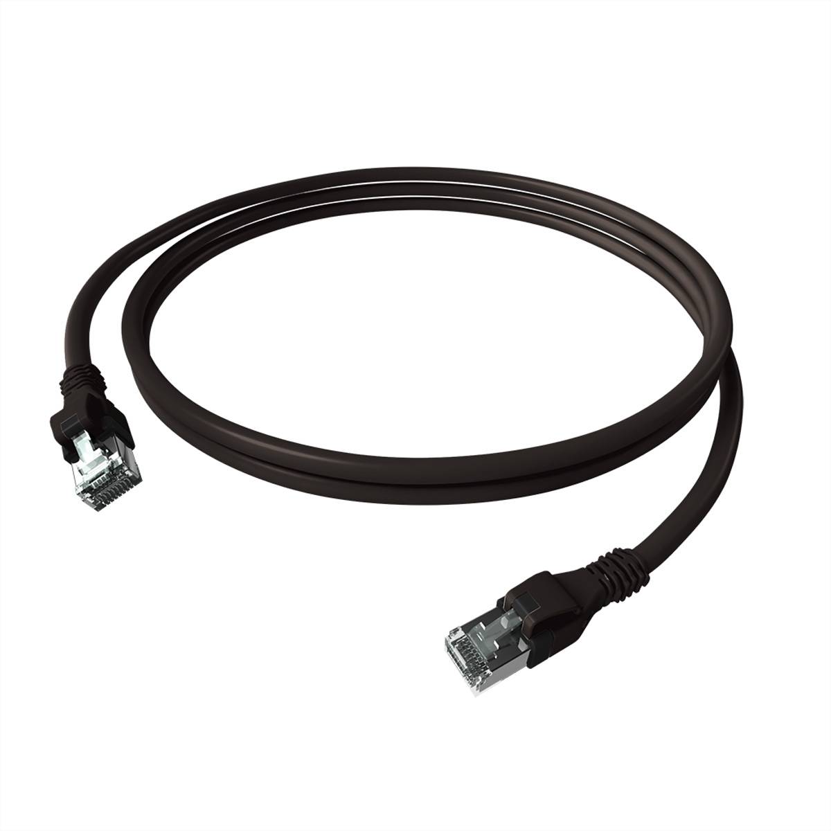 EasyLan DualBoot PushPull IP20 Patchkabel, Cat.6A (Class EA), S/FTP, schwarz, 1,5 m