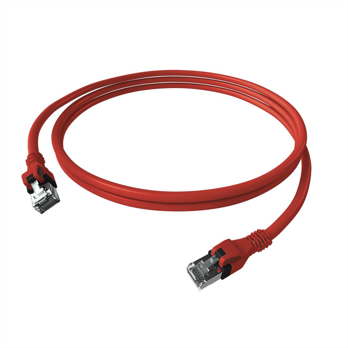 EasyLan DualBoot PushPull IP20 Patchkabel, Cat.6A (Class EA), S/FTP, rot, 2 m