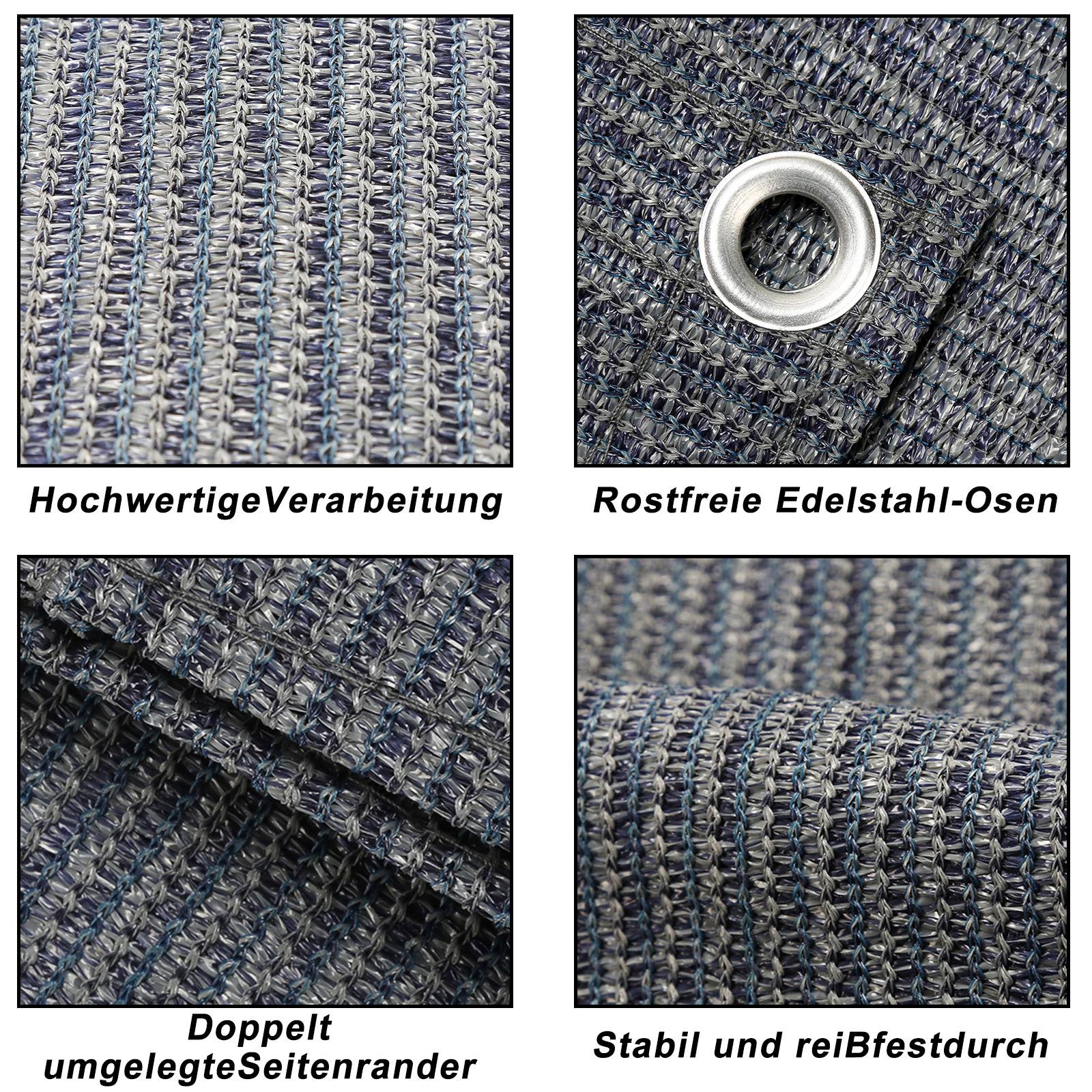 Vorzeltteppich 300x300cm Zeltteppiche mit 13 Nagel und 12 Löchern Camping teppich HDPE Zeltunterlage, Grau
