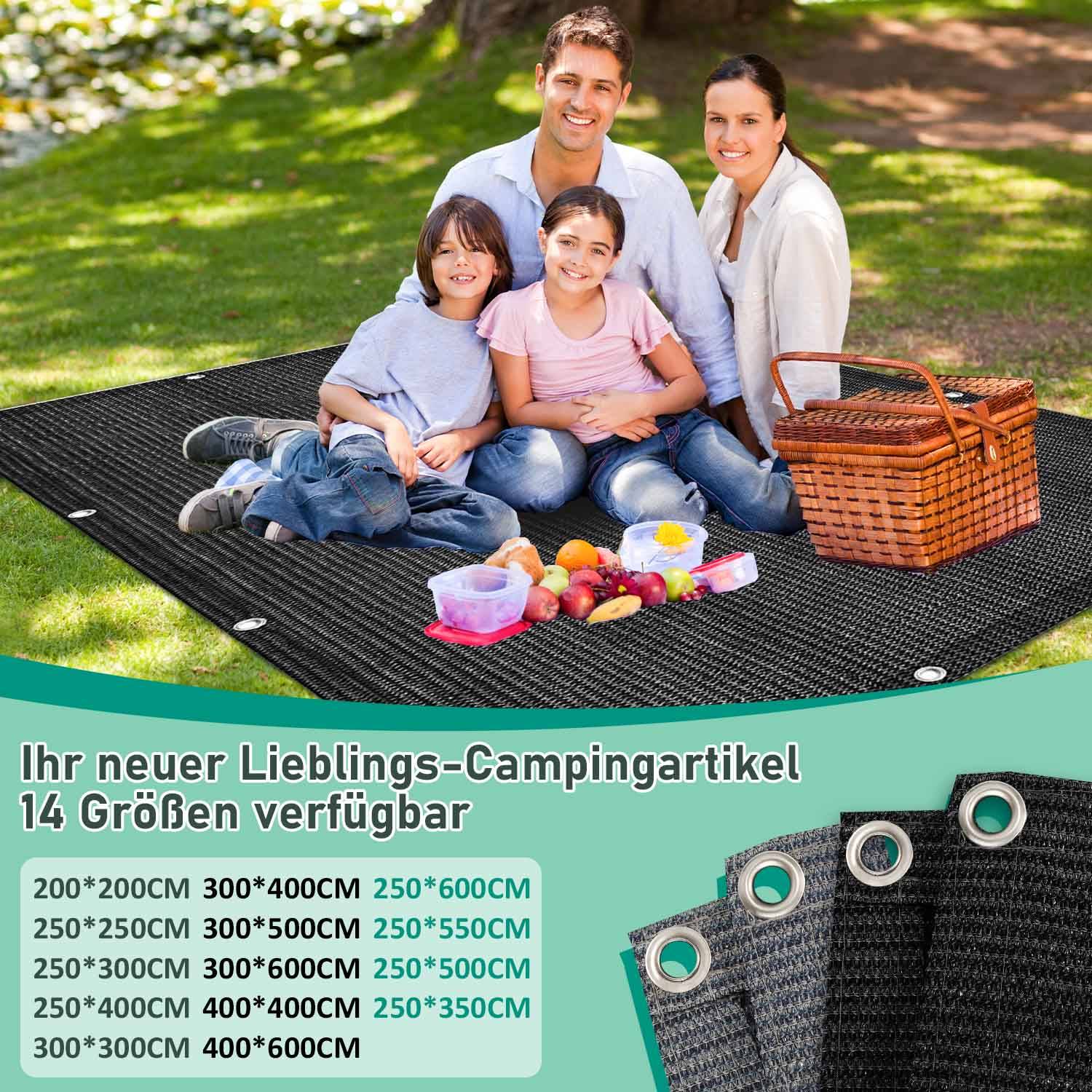 Vorzeltteppich,Zeltteppich,Rasenschutz,viele Größen,Grau,400*600CM