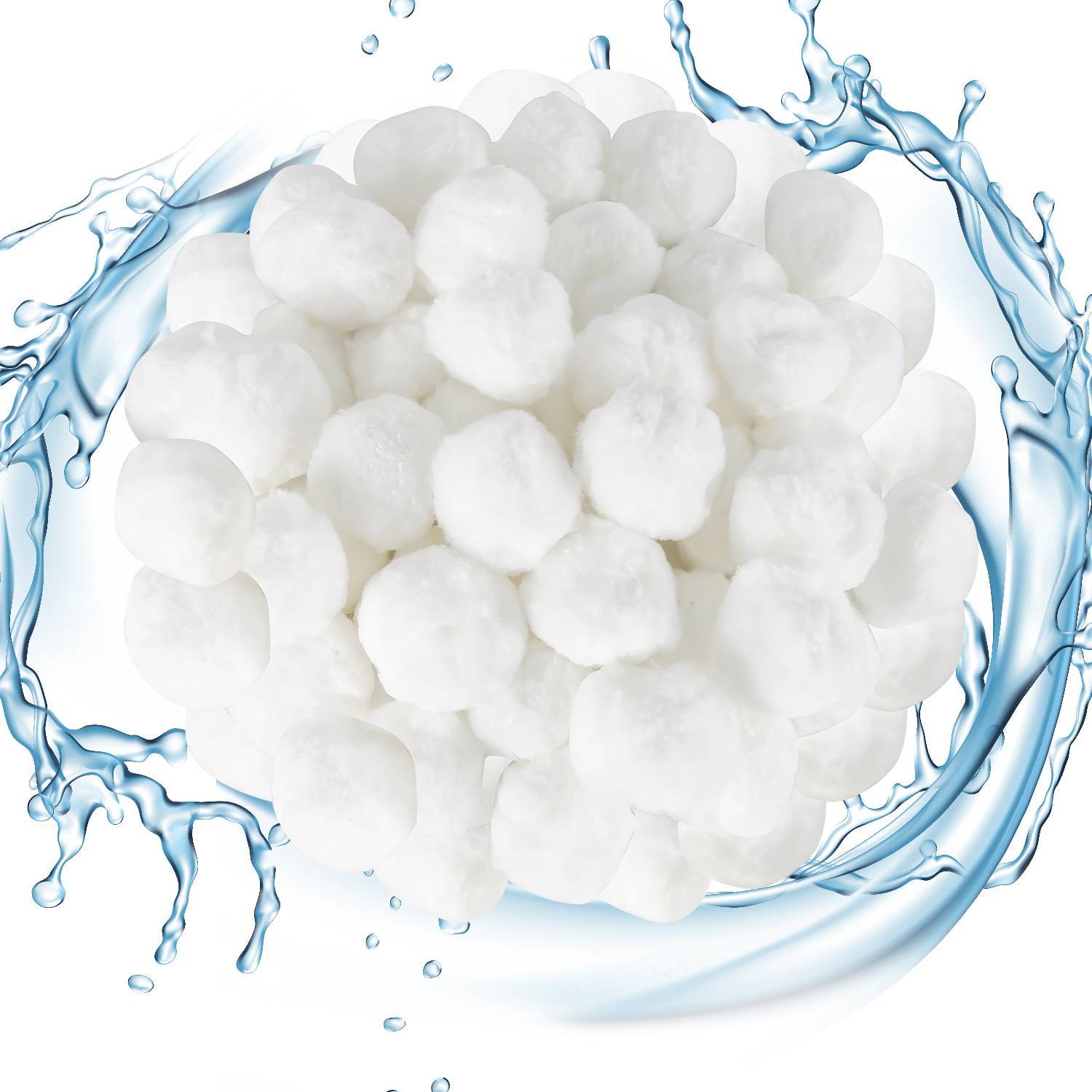 Filter Balls 1400g weiß, Filterbälle für Pool, Schwimmbad, Filterpumpe, Aquarium Sandfilter, ersetzen 25 kg Filtersand